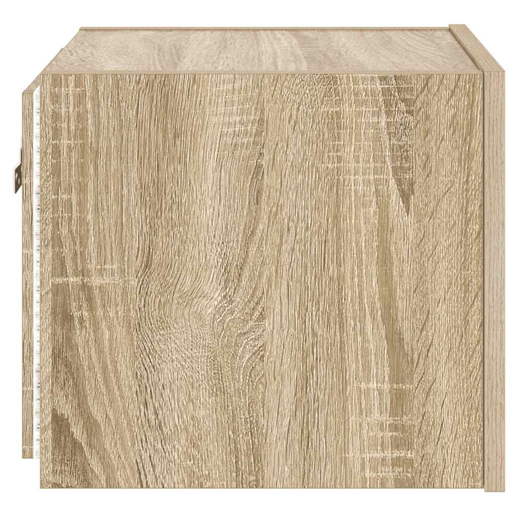 TV Wall Cabinets with LED Lights 2 pcs Sonoma Oak 30.5x35x30 cm