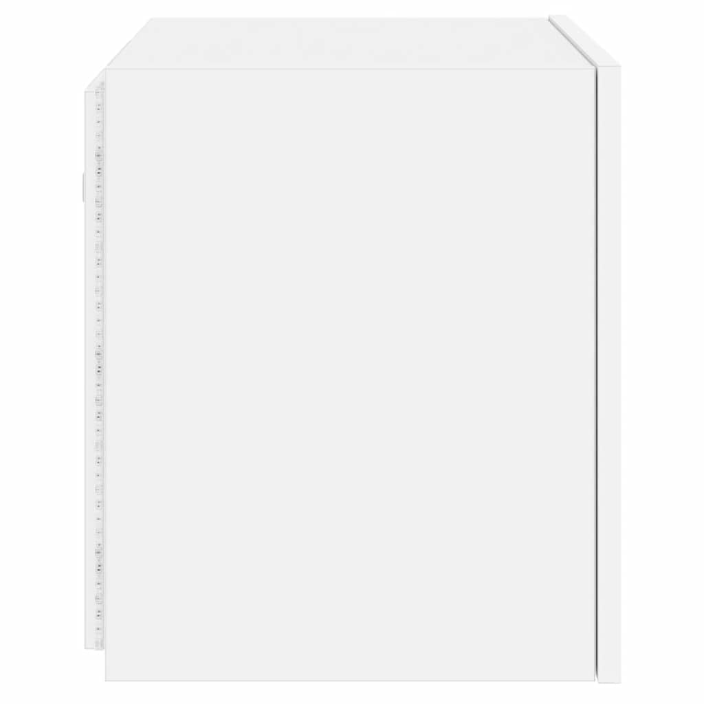 TV Wall Cabinet with LED Lights White 40.5x35x40 cm