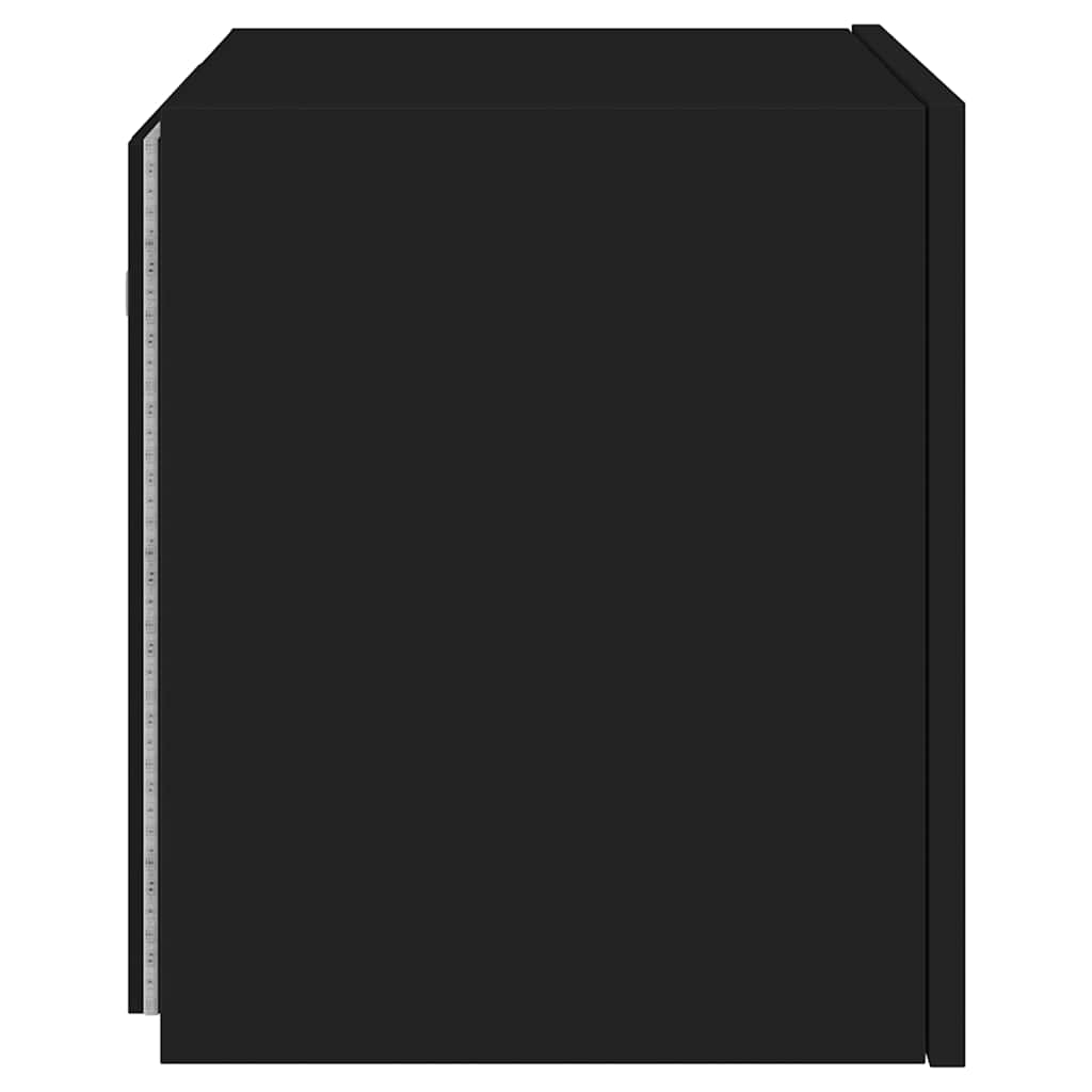 TV Wall Cabinets with LED Lights 2 pcs Black 40.5x35x40 cm