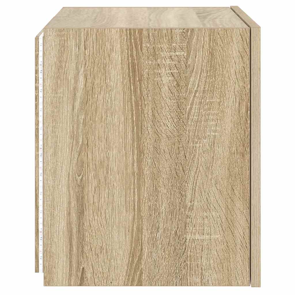 TV Wall Cabinets with LED Lights 2 pcs Sonoma Oak 40.5x35x40 cm