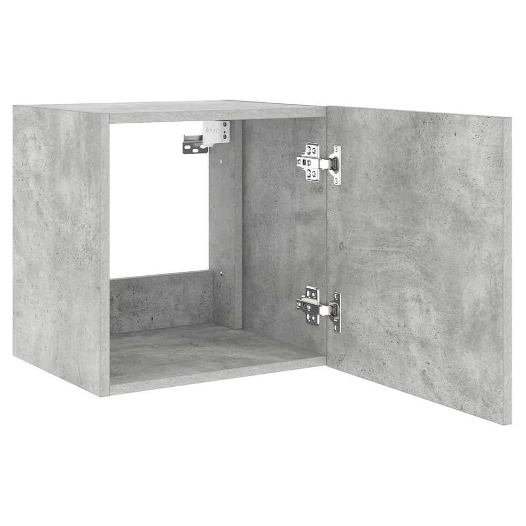TV Wall Cabinets with LED Lights 2 pcs Concrete Grey 40.5x35x40 cm