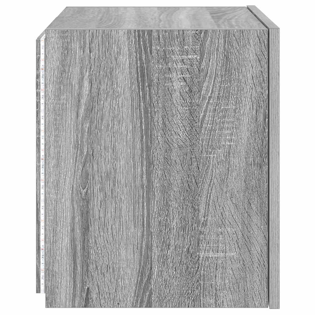 TV Wall Cabinets with LED Lights 2 pcs Grey Sonoma 40.5x35x40 cm