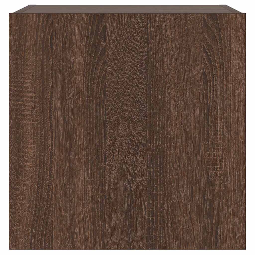 TV Wall Cabinets with LED Lights 2 pcs Brown Oak 40.5x35x40 cm