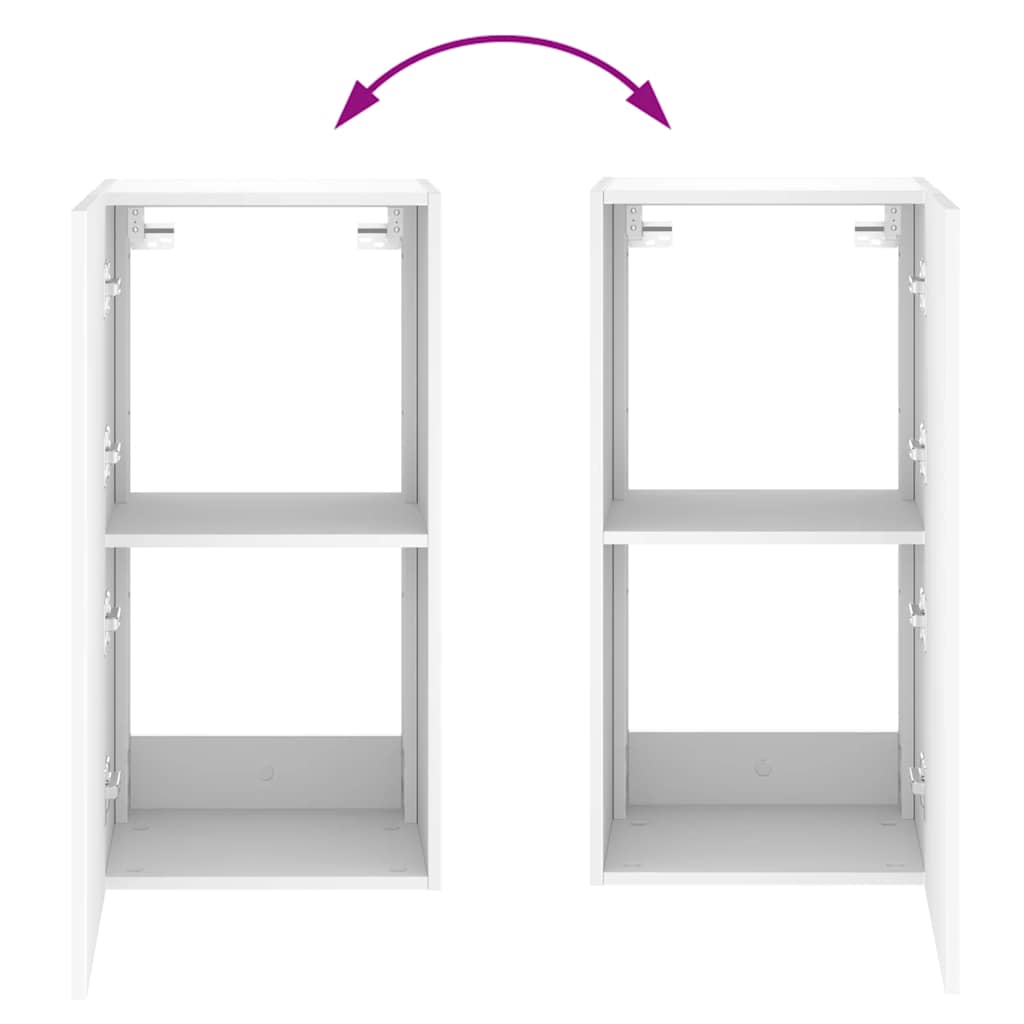 TV Wall Cabinet with LED Lights White 40.5x35x80 cm