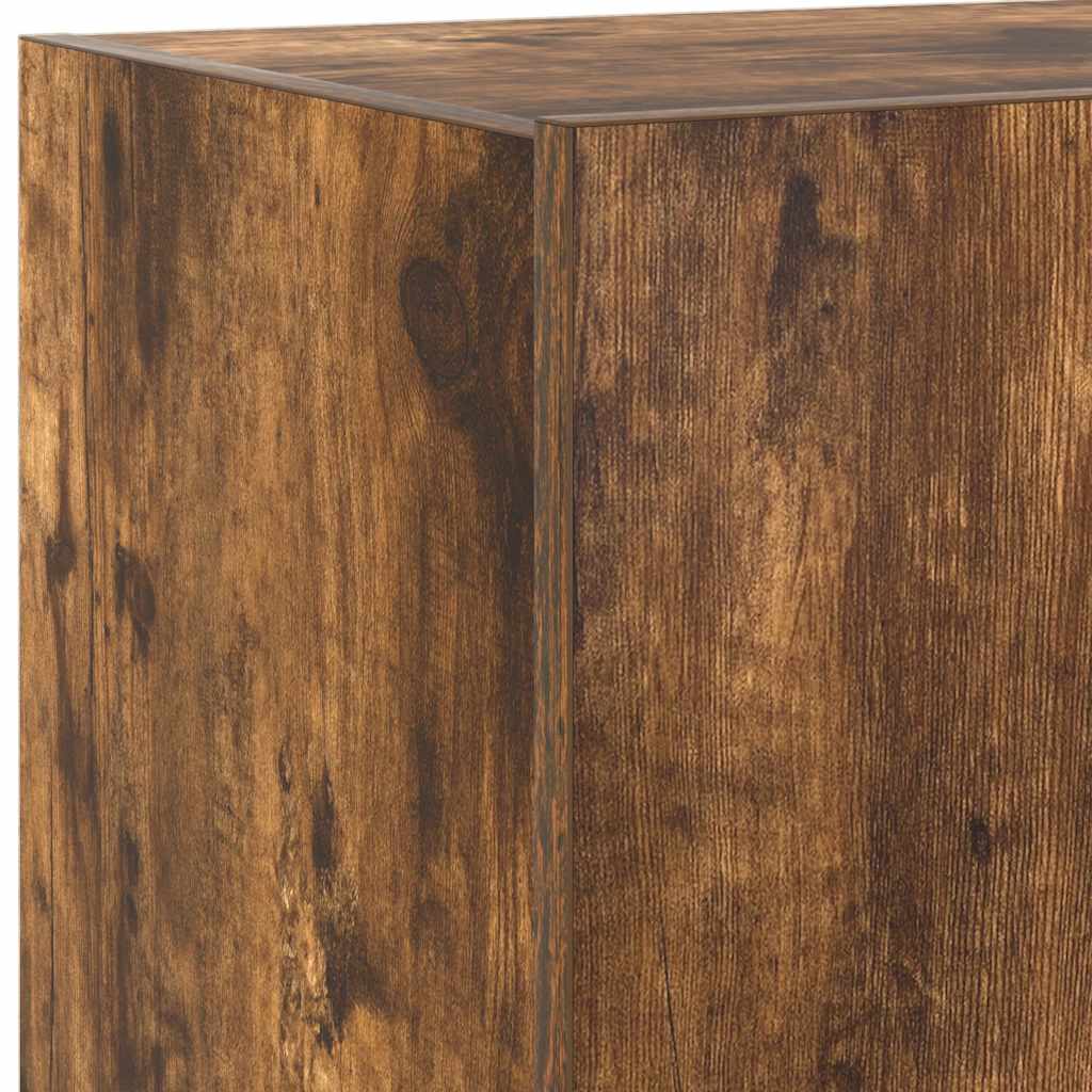 TV Wall Cabinet with LED Lights Smoked Oak 60x35x31 cm