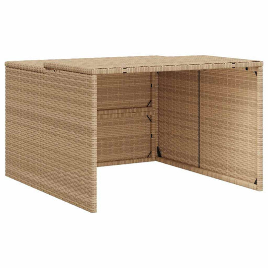 Robot Mower Garage Beige 33.9"x35.4"x20.5"/22.4" Poly Rattan