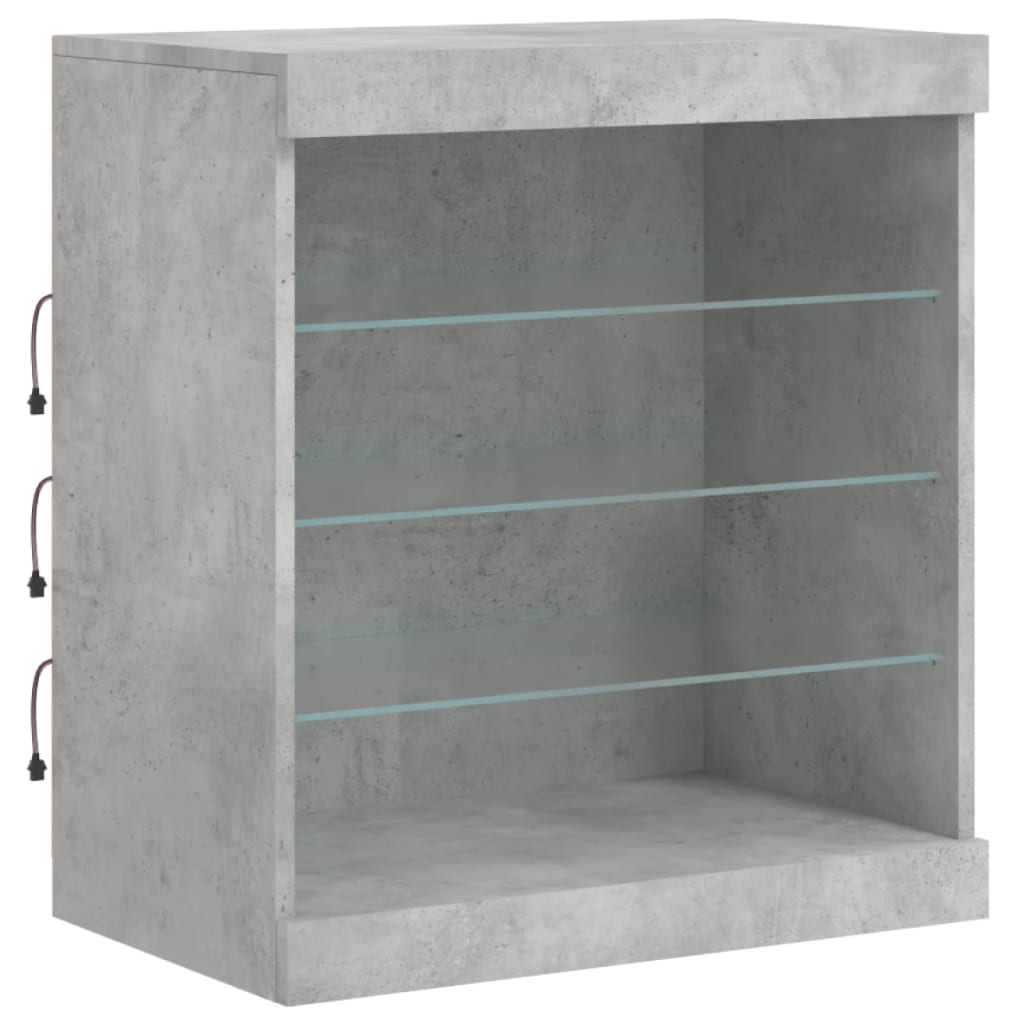 Sideboard with LED Lights Concrete Grey 181.5x37x67 cm