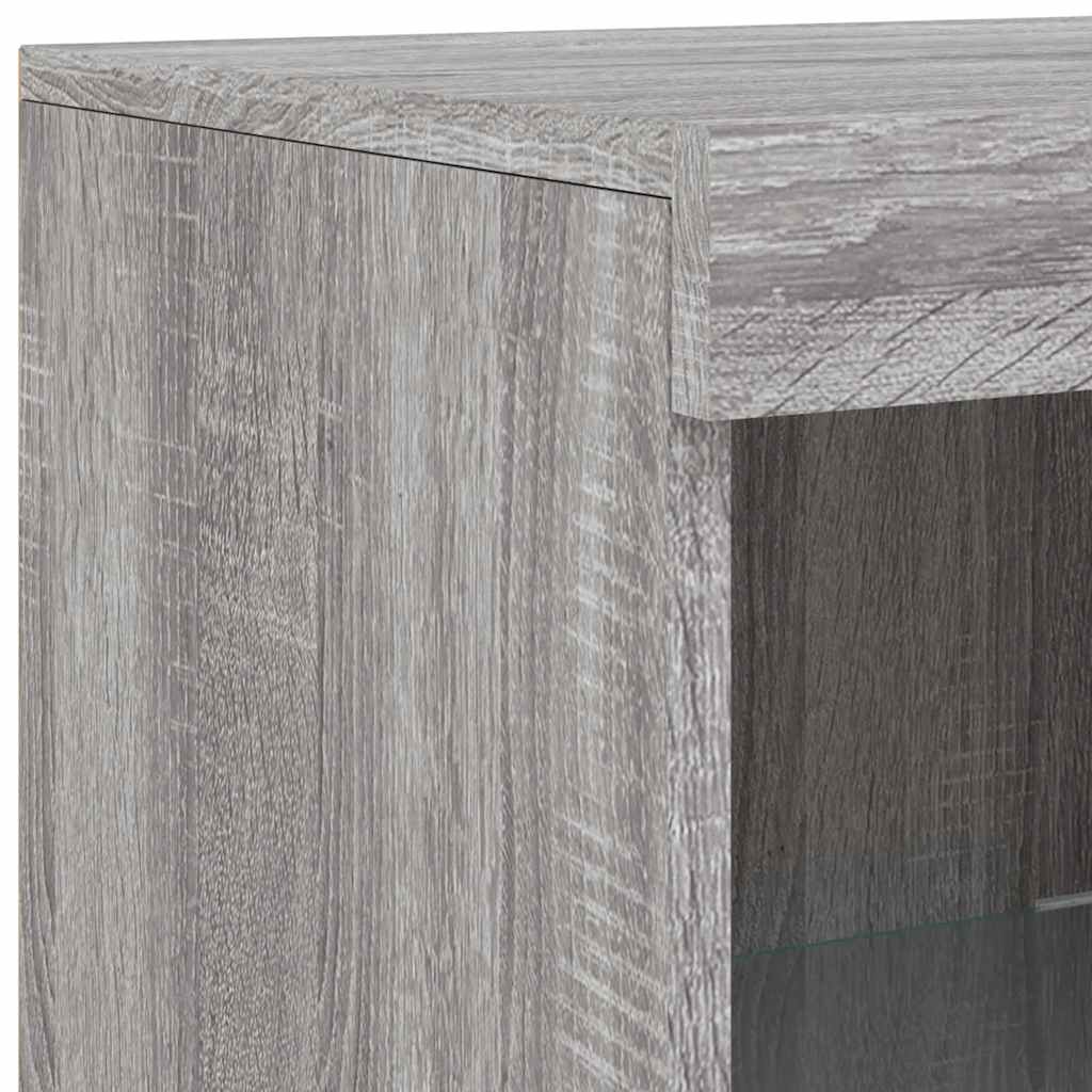Sideboards with LED Lights 3 pcs Grey Sonoma Engineered Wood