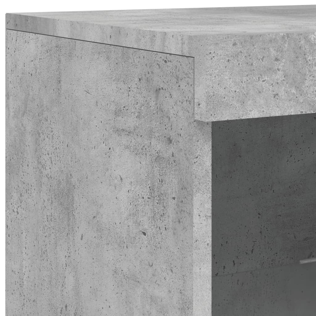 Sideboard with LED Lights Concrete Grey 181.5x37x100 cm