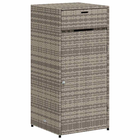 Garden Storage Cabinet Grey 55x55x111 cm Poly Rattan