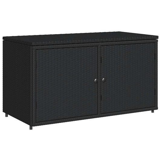 Garden Storage Cabinet Black 110x55x60,5 cm Poly Rattan
