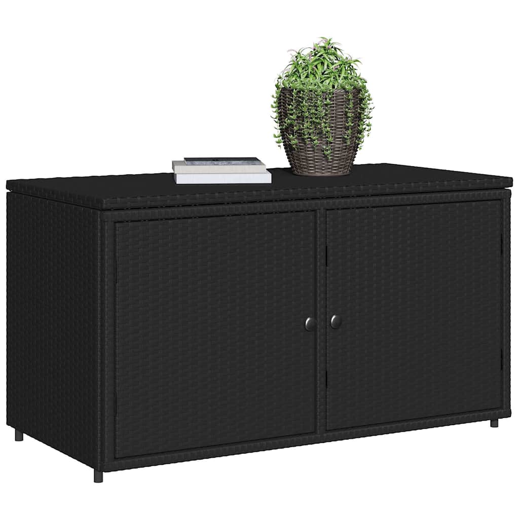 Garden Storage Cabinet Black 110x55x60,5 cm Poly Rattan