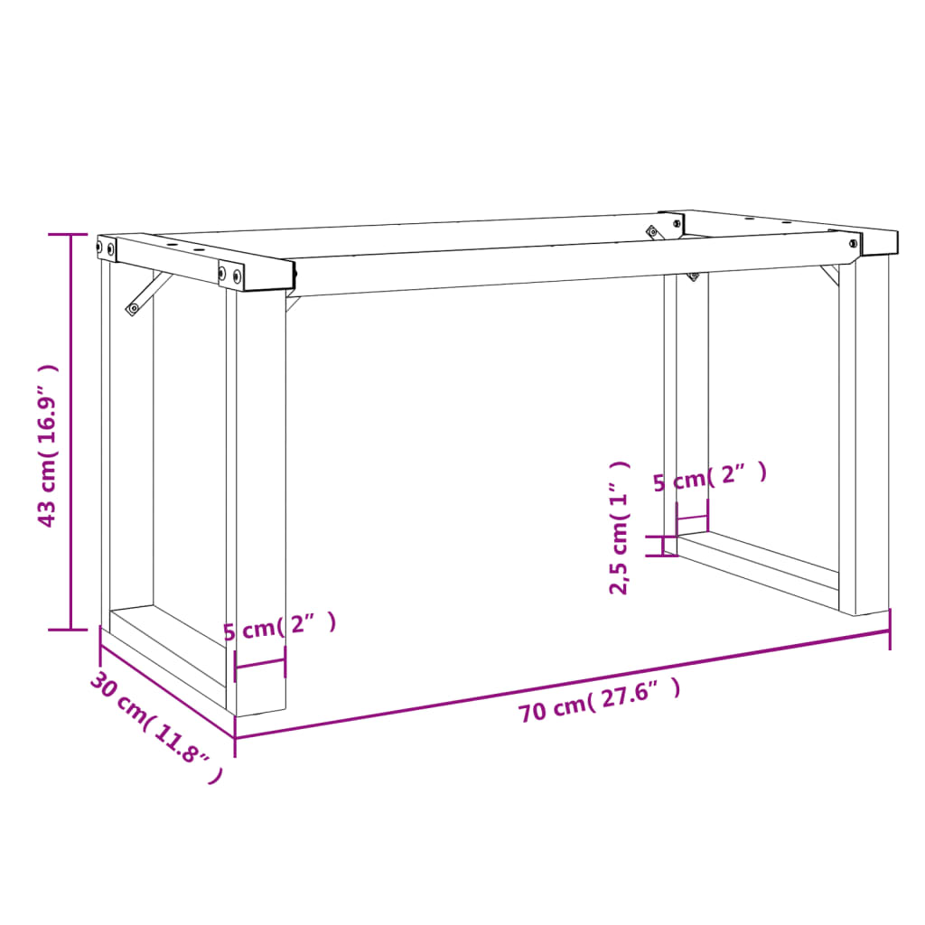 Coffee Table Legs O-Frame 70x30x43 cm Steel