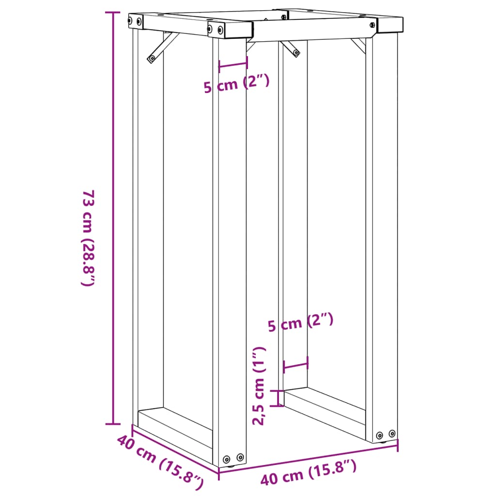 Dining Table Legs O-Frame 40x40x73 cm Steel