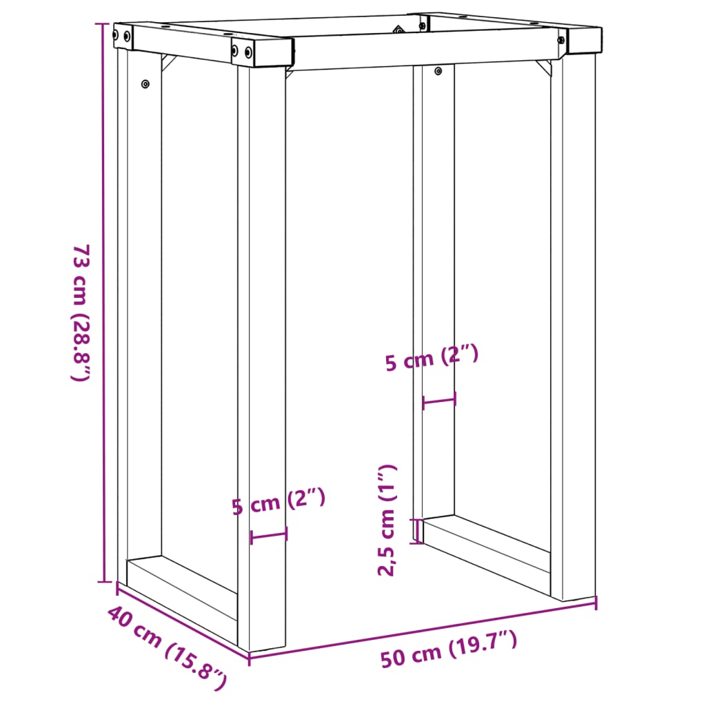 Dining Table Legs O-Frame 50x40x73 cm Steel