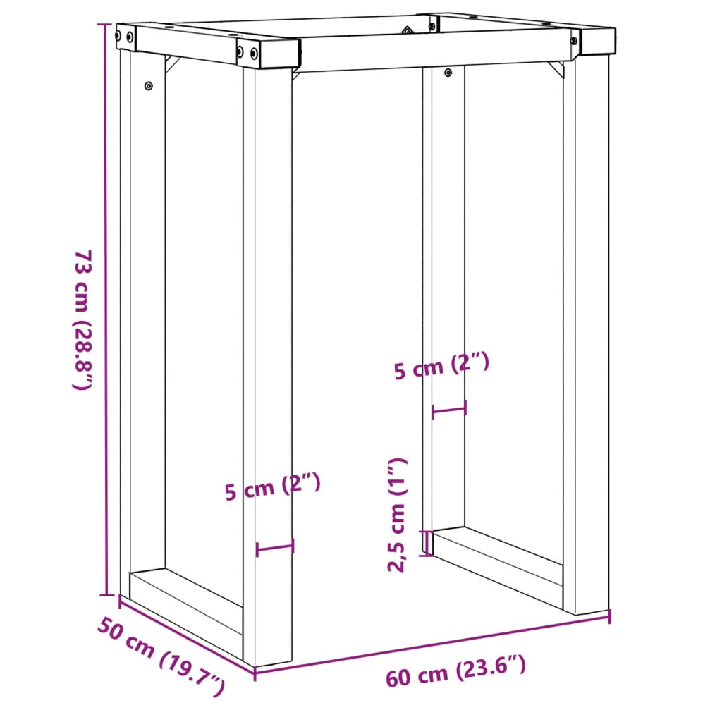 Dining Table Legs O-Frame 60x50x73 cm Steel