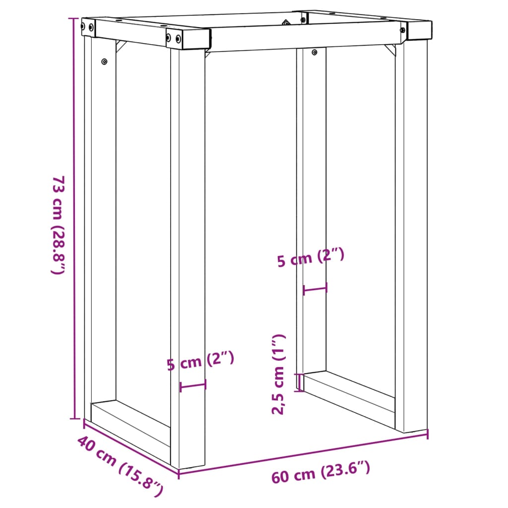 Dining Table Legs O-Frame 60x40x73 cm Steel