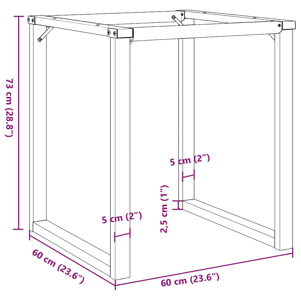 Dining Table Legs O-Frame 60x60x73 cm Steel