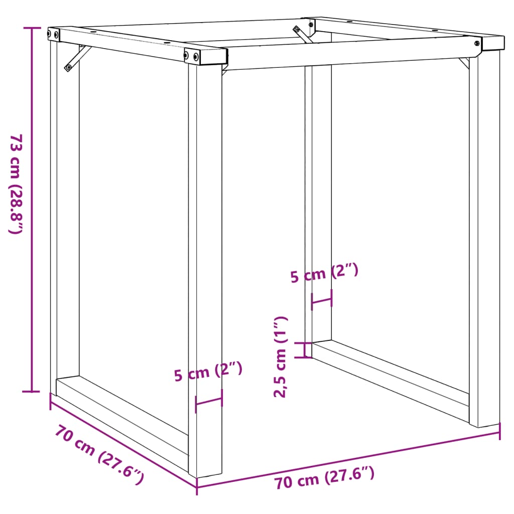 Dining Table Legs O-Frame 70x70x73 cm Steel