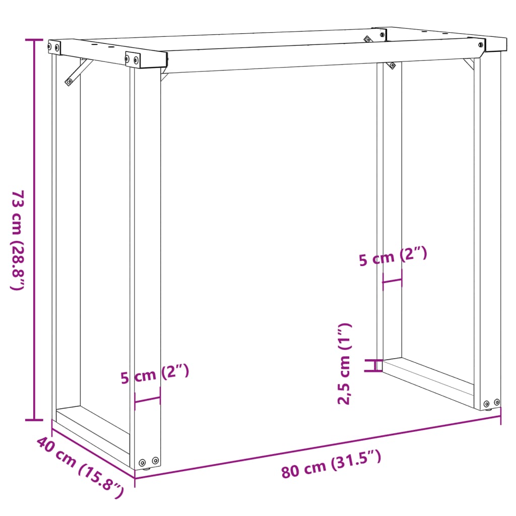 Dining Table Legs O-Frame 80x40x73 cm Steel