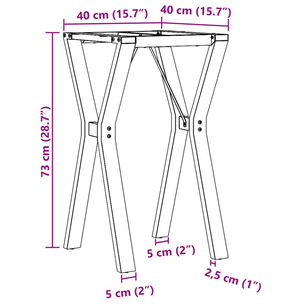 Dining Table Legs Y-Frame 40x40x73 cm Steel
