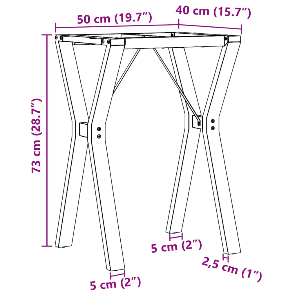 Dining Table Legs Y-Frame 50x40x73 cm Steel