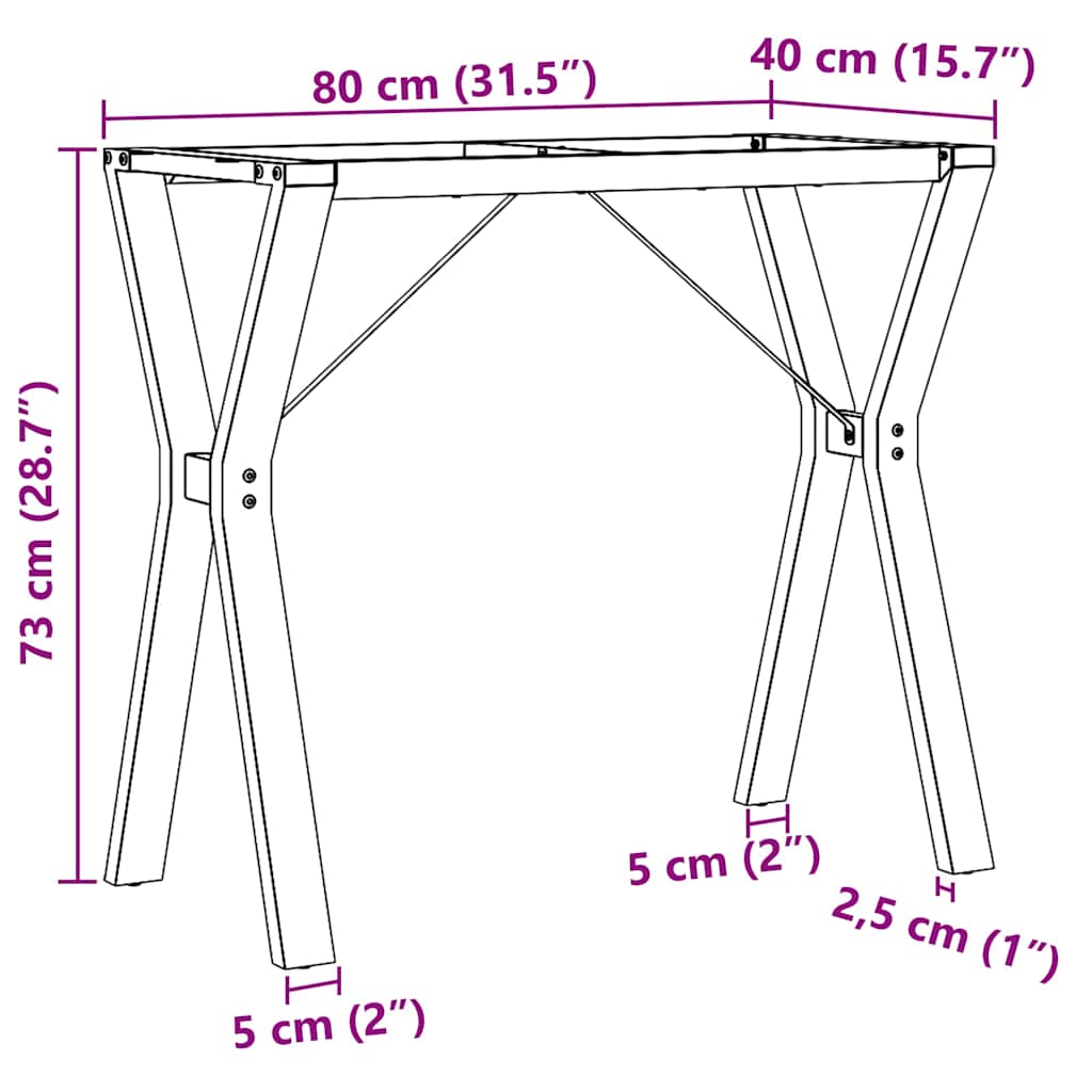 Dining Table Legs Y-Frame 80x40x73 cm Steel
