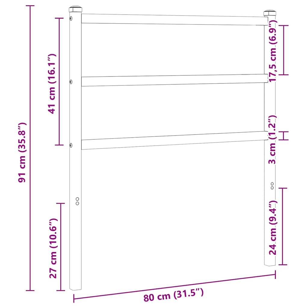 Metal Replace Headboard White 75 cm