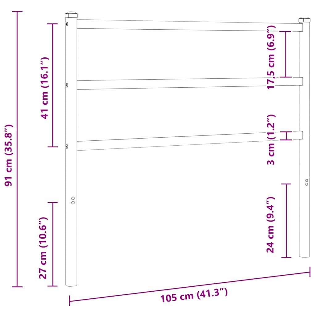 Metal Replace Headboard White 100 cm