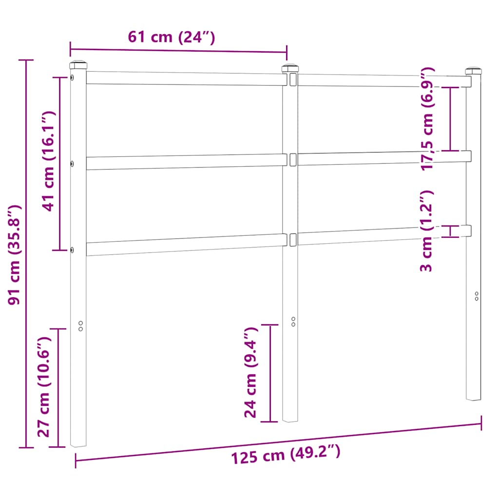 Metal Replace Headboard White 120 cm