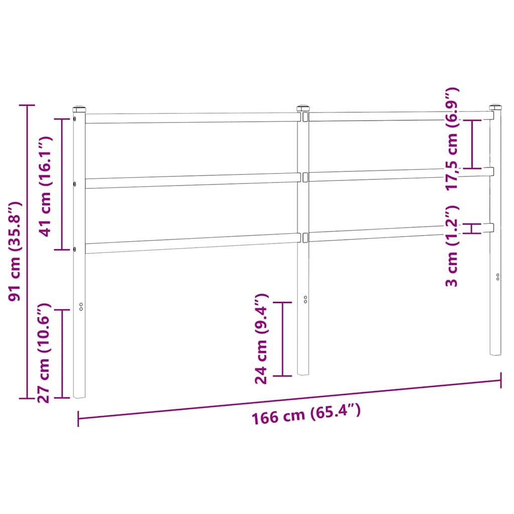 Metal Replace Headboard White 160 cm