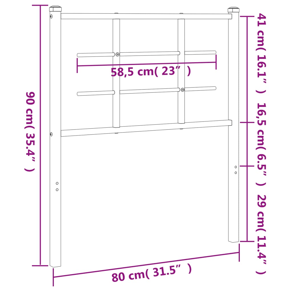 Metal Replace Headboard Black 75 cm