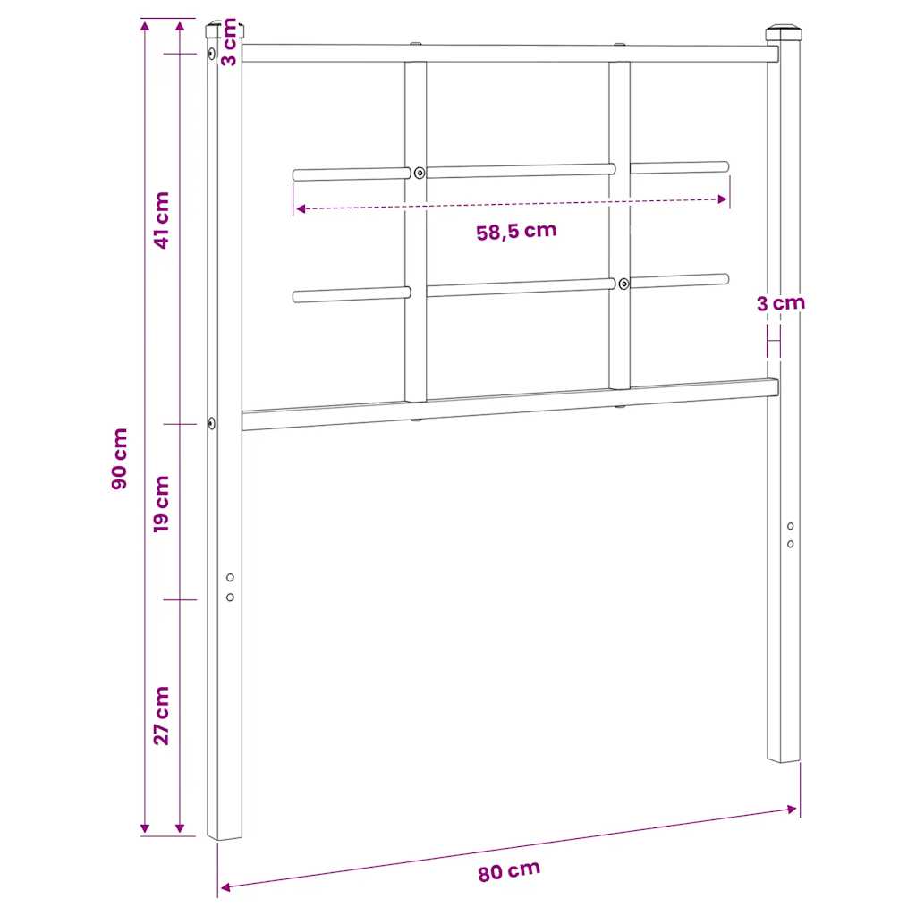 Metal Replace Headboard White 75 cm