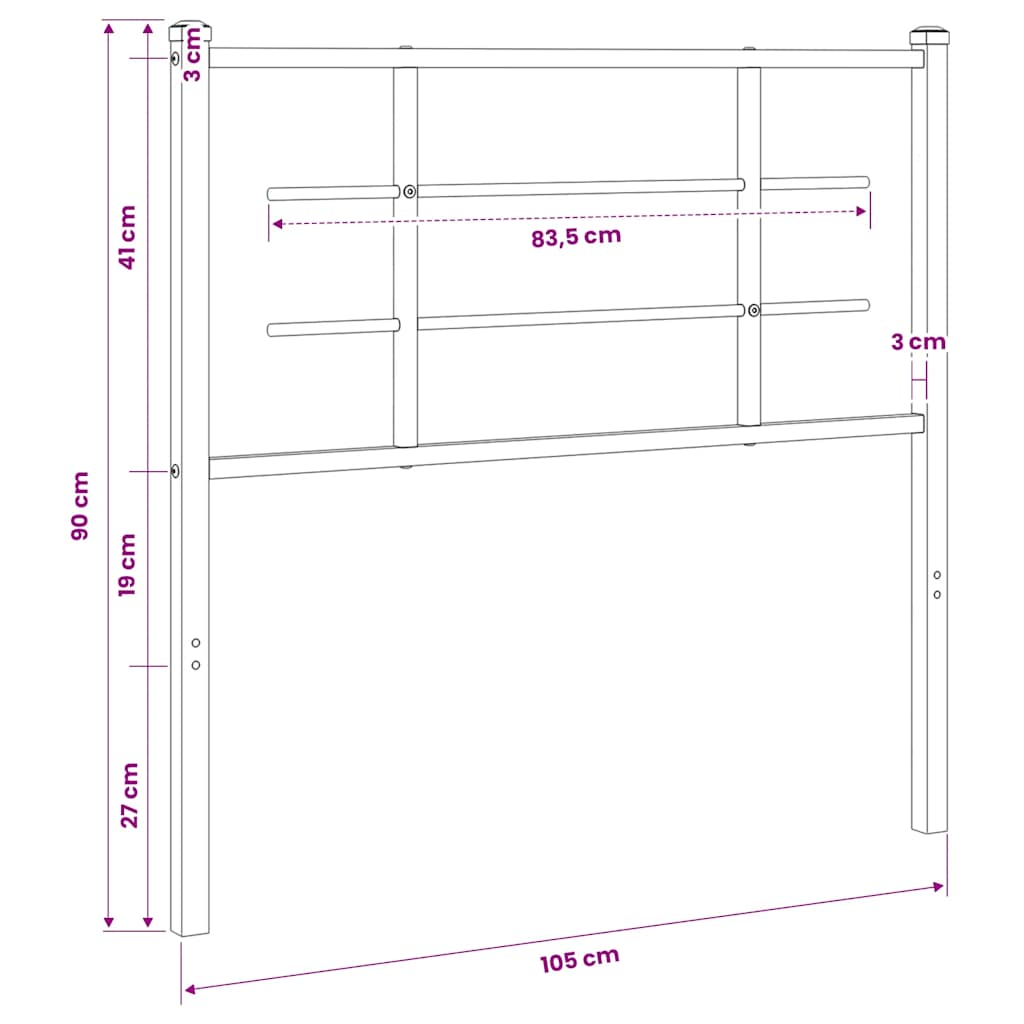 Metal Replace Headboard White 100 cm