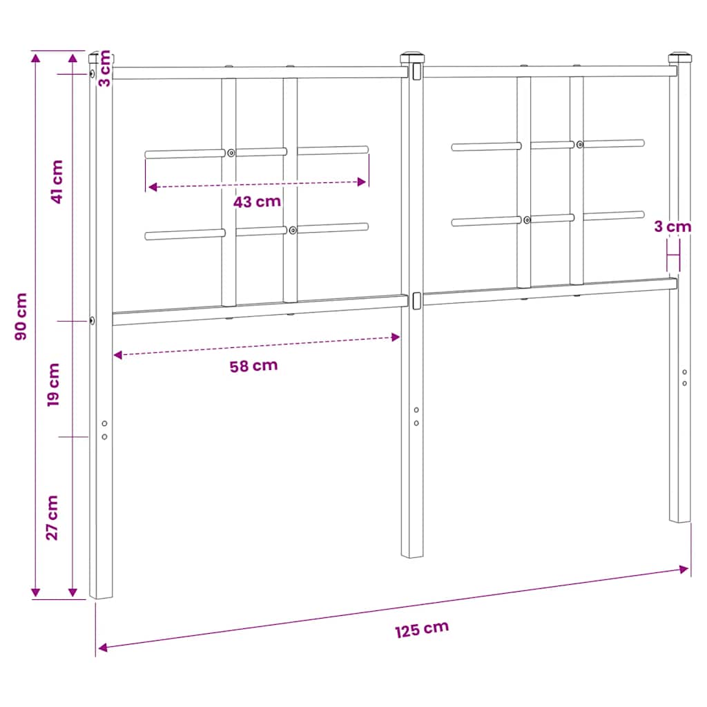 Metal Replace Headboard White 120 cm