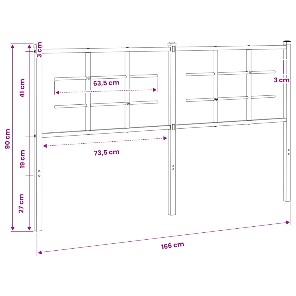 Metal Replace Headboard White 160 cm