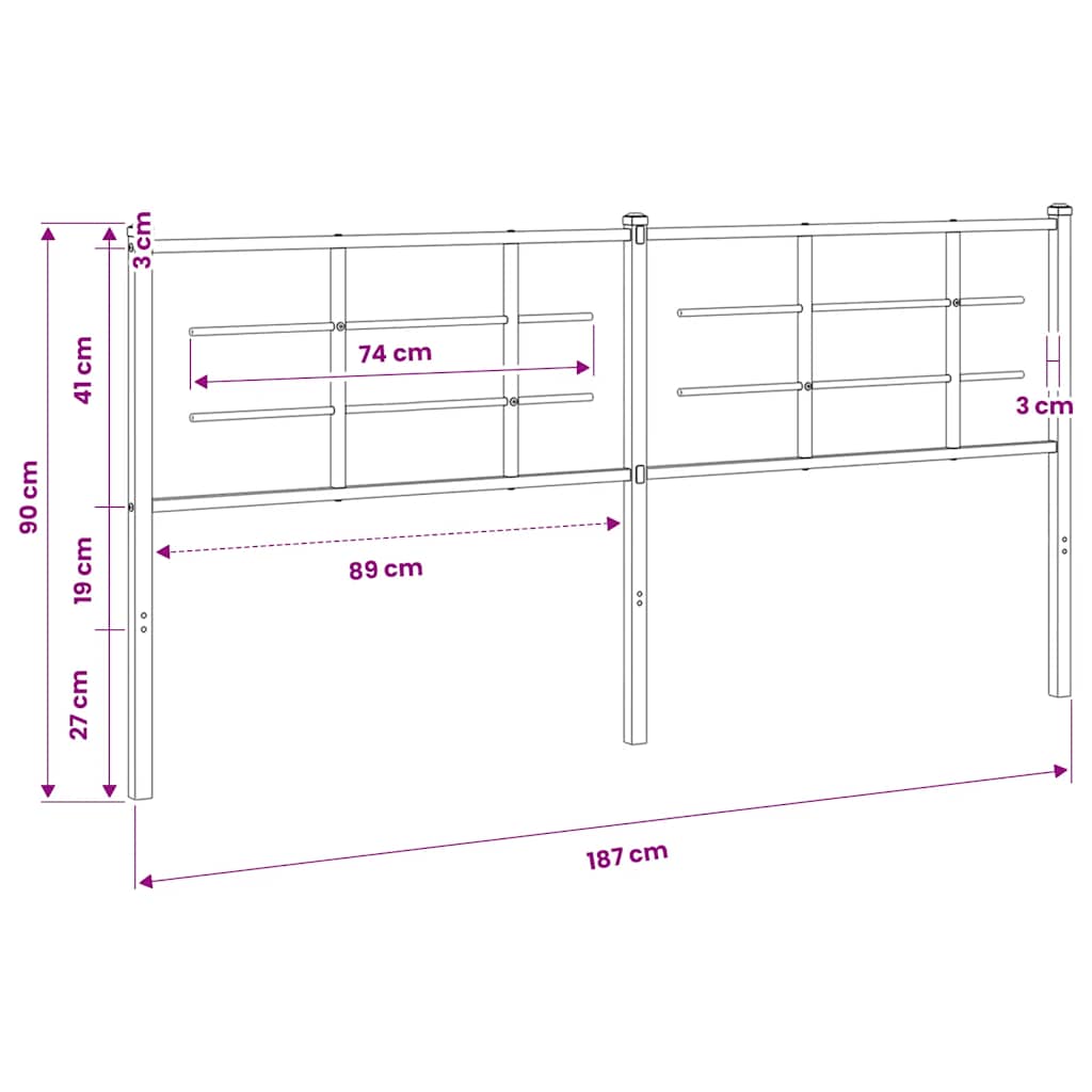 Metal Replace Headboard White 180 cm