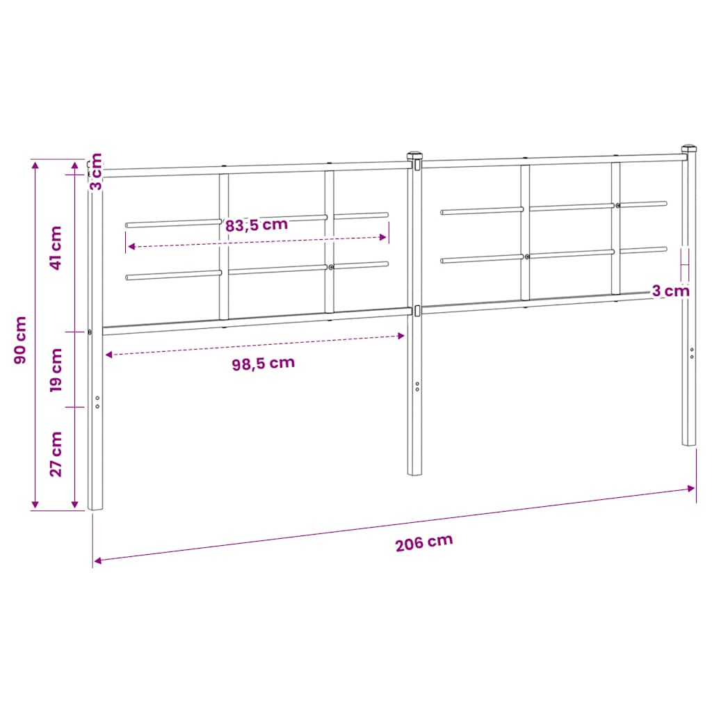 Metal Replace Headboard White 200 cm