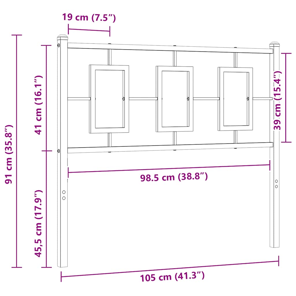 Metal Replace Headboard White 100 cm
