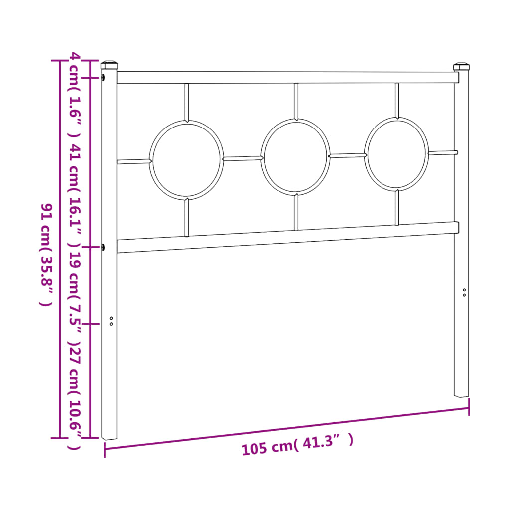 Metal Replace Headboard White 100 cm