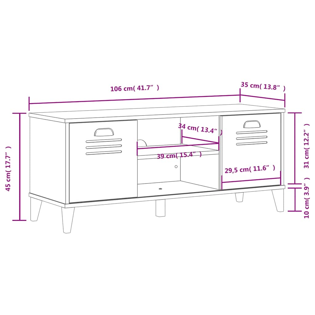 Shoe Bench VIKEN Black 106x35x45 cm Engineered Wood
