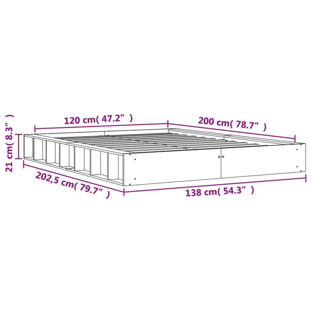 Bed Frame | Wax Brown | Solid Pine Wood, Plywood | Double | Durable