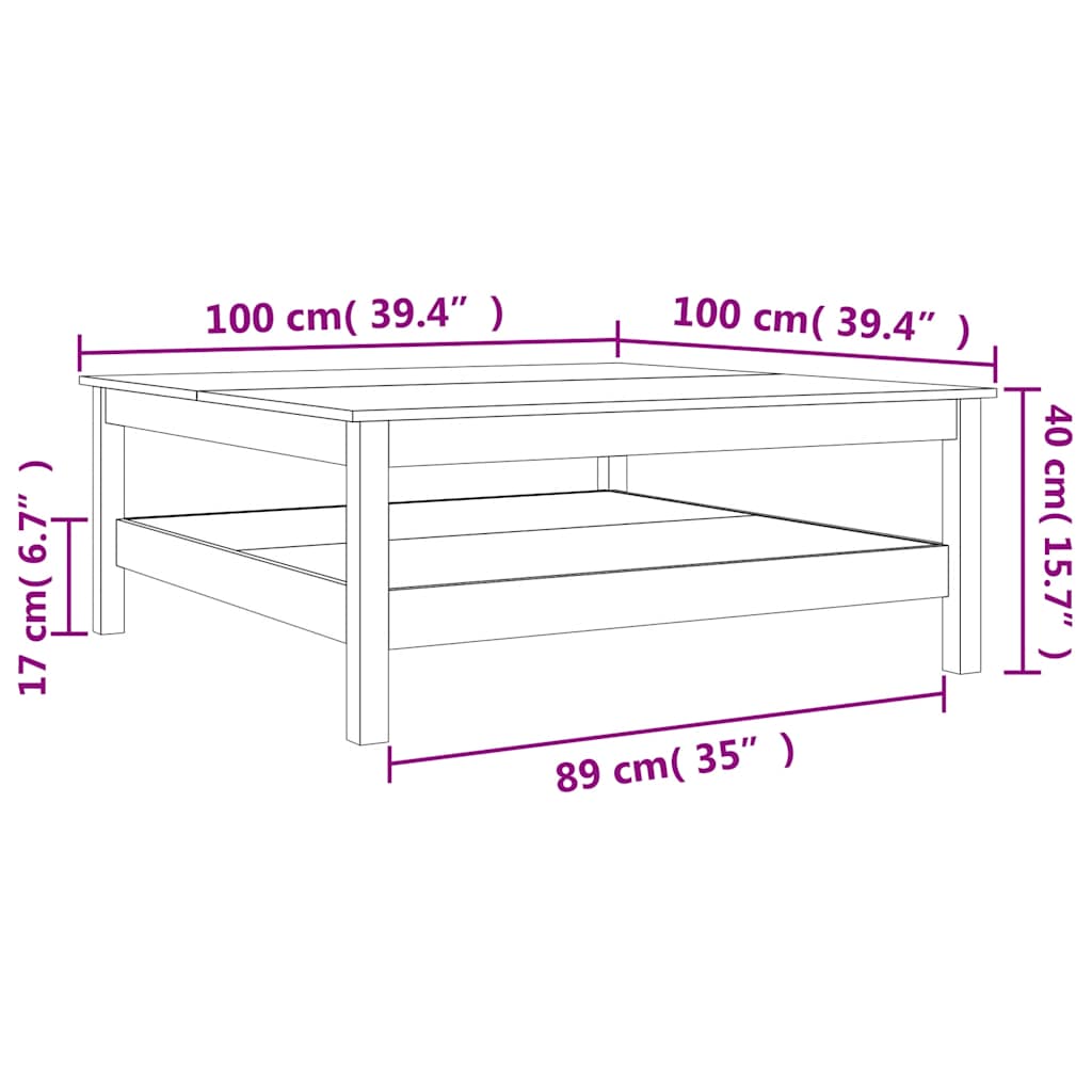 Coffee Table | Wax brown | Solid pine wood | Large | Coffee Table