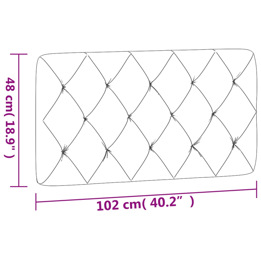 Headboard Cushion Light Gray 39.4" Velvet