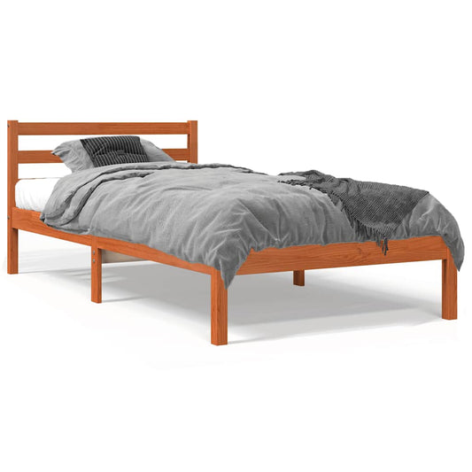 Bed Frame | Wax Brown | Solid pine wood | Single | Durable | Bed Frame