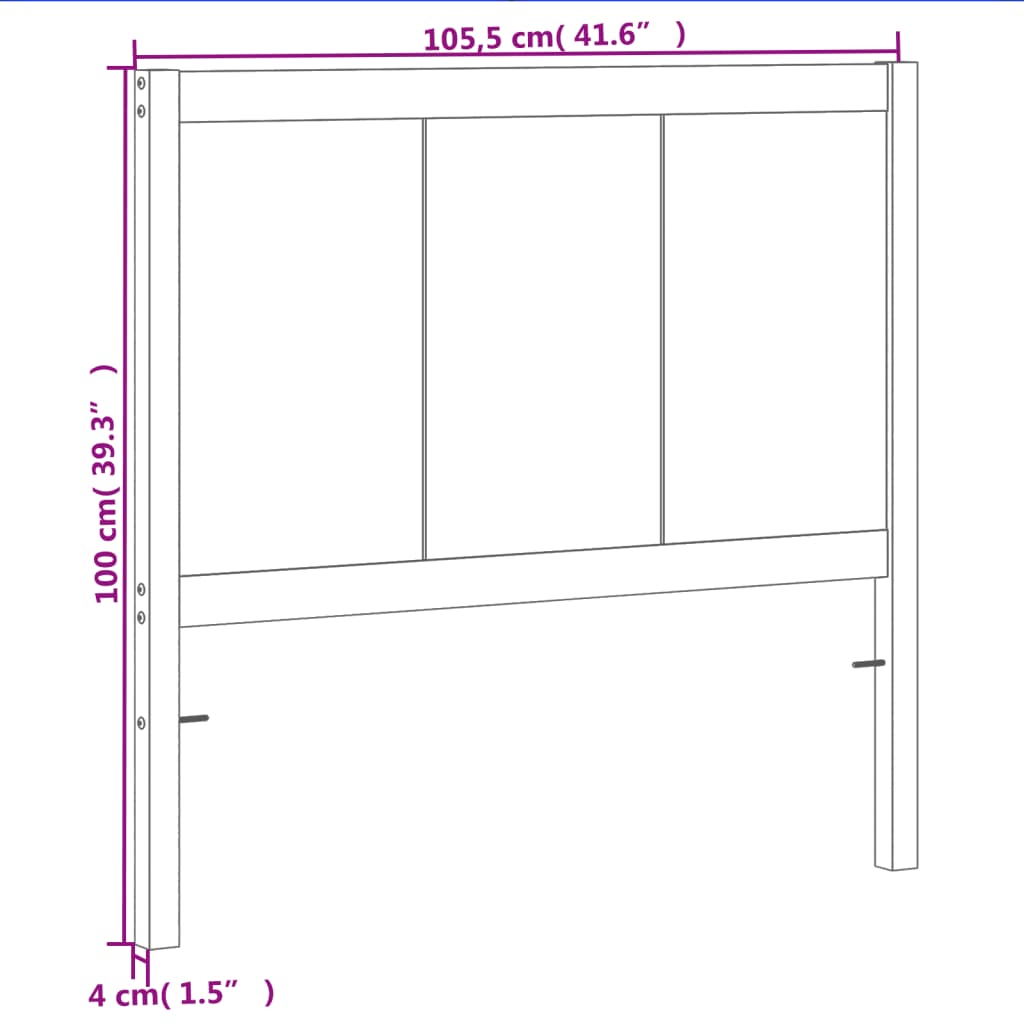 Headboard Wax Brown 100 cm Solid Wood Pine