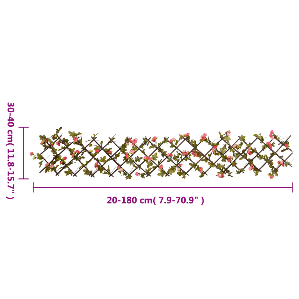 Artificial Ivy Trellis Expandable Dark Pink 180x20 cm