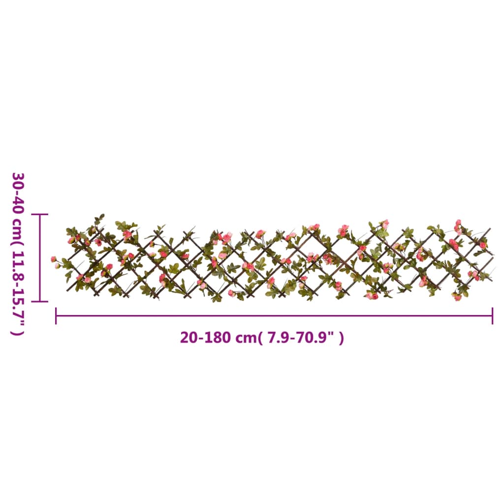 Artificial Ivy Trellis Expandable 5 pcs Dark Pink 180x20 cm
