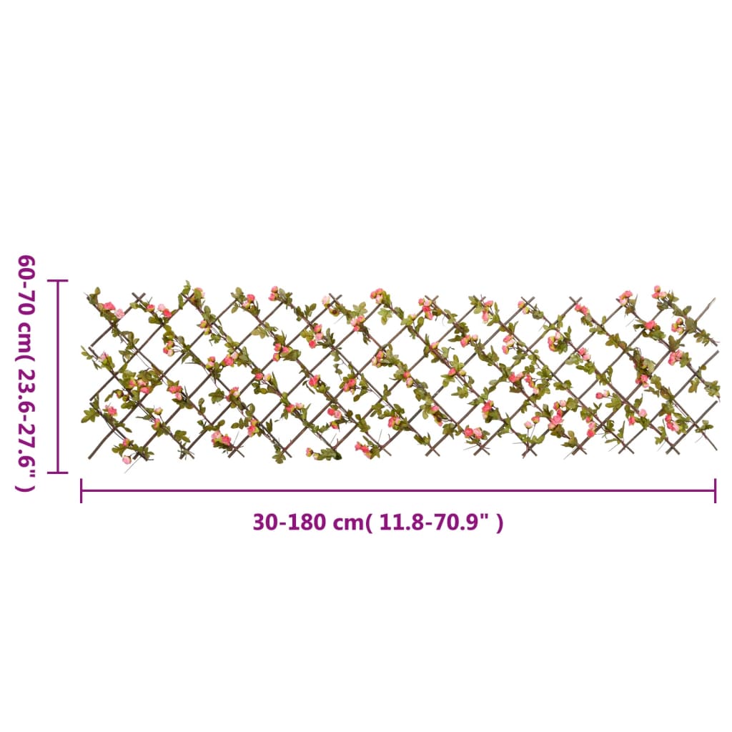 Artificial Ivy Trellis Expandable Dark Pink 180x60 cm