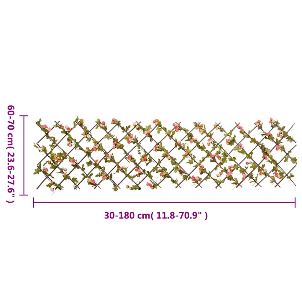 Artificial Ivy Trellis Expandable 5 pcs Dark Pink 180x60 cm